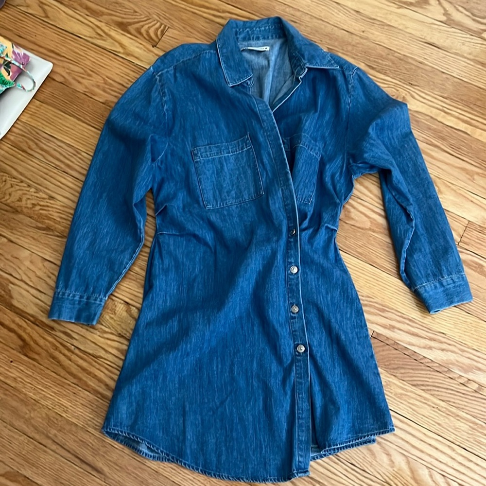 long sleeve denim dress